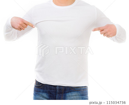 man in a white shirt with long sleeves man in a white shirt with long sleeves 115034736