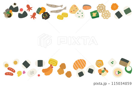 かわいい和食のラインフレーム 115034859