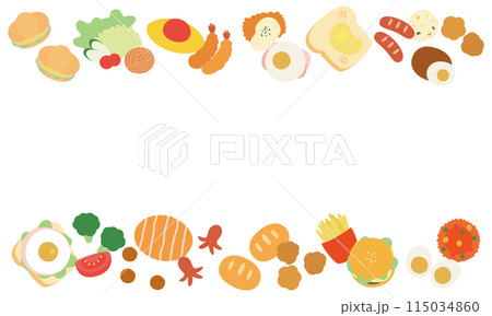 かわいい洋食のラインフレーム 115034860