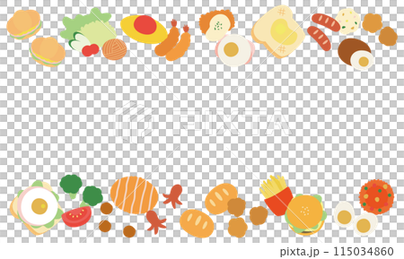 かわいい洋食のラインフレーム 115034860