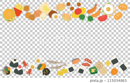 可愛的西餐和日餐線框 115034863