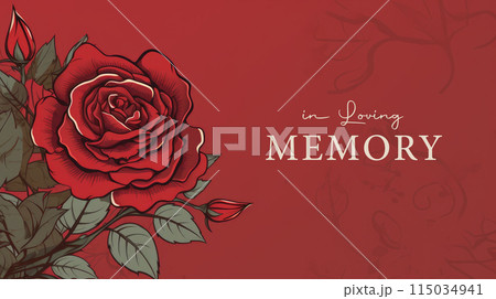 condolence card with rose in loving memory...のイラスト素材 [115034941] - PIXTA
