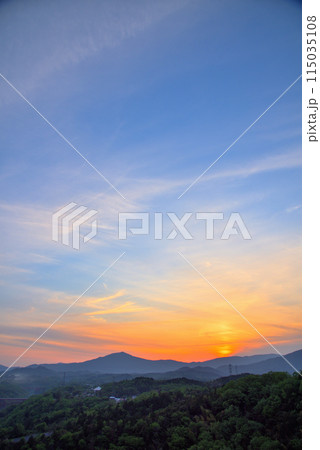 《岐阜県》中津川市 苗木城跡からの夕暮れ風景 《岐阜県》中津川市 苗木城跡からの夕暮れ風景 115035108