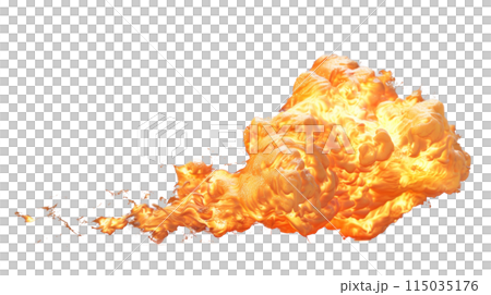 Big ball of fire, transparent background 115035176
