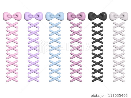 ぷっくり編み上げリボンセット 115035493