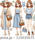 夏服コーディネートをした女の子 115035675