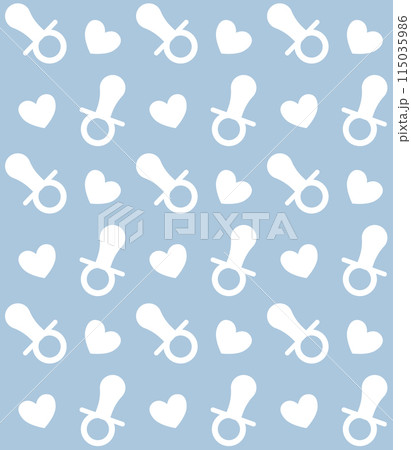 Vector seamless pattern of baby pacifier and heart Vector seamless pattern of baby pacifier and heart 115035986