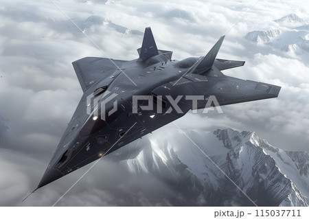 ステルス戦闘機のイメージ「AI生成画像」 115037711