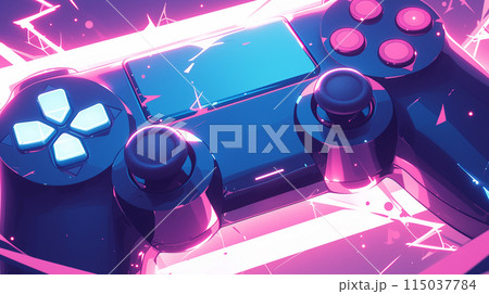 eスポーツ、ゲームコントローラーのイラスト「AI生成画像」 115037784