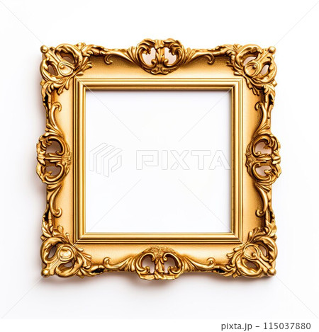 Golden frame of picture or photo, victorianのイラスト素材