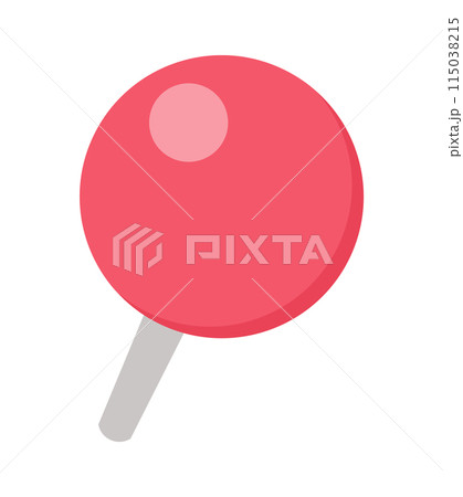 斜めに刺さっているかわいい赤い色のピン･マーカー - 押しピン･画鋲･目印のイメージ素材 115038215