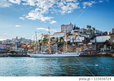 View of Porto city over Douro river. Porto, Vila Nova de Gaia, Portugal View of Porto city over Douro river. Porto, Vila Nova de Gaia, Portugal 115038724