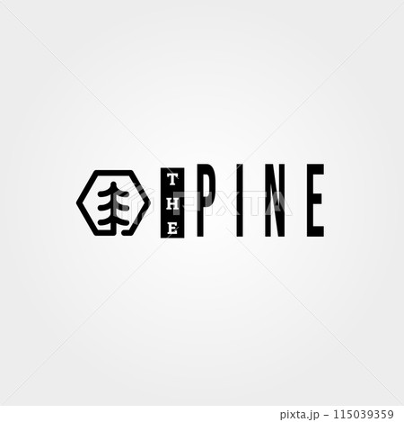 the pine tree logo vector illustration design, icon, label, template, background, abstract 115039359