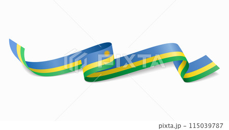 Rwandan flag wavy abstract background. Vector illustration. 115039787