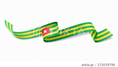 Togolese flag wavy abstract background. Vector illustration. 115039790