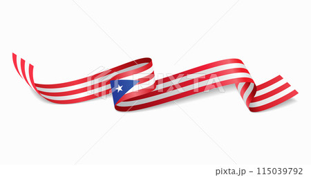 Puerto Rican flag wavy abstract background. Vector illustration. 115039792