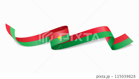 Burkina Faso flag wavy abstract background. Vector illustration. 115039828