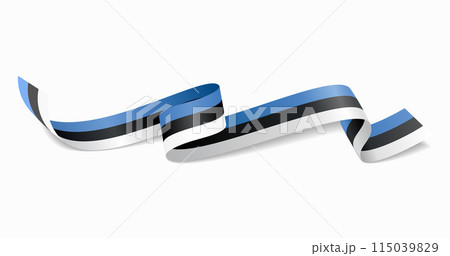 Estonian flag wavy abstract background. Vector illustration. Estonian flag wavy abstract background. Vector illustration. 115039829