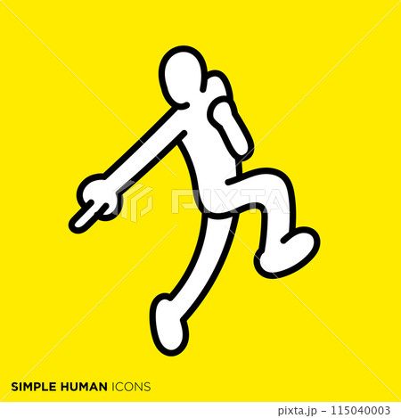 シンプルな人間のアイコンシリーズ, 驚いて指差す人 シンプルな人間のアイコンシリーズ, 驚いて指差す人 115040003