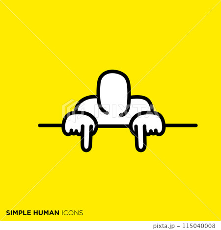 シンプルな人間のアイコンシリーズ, 壁越しに指差す人 シンプルな人間のアイコンシリーズ, 壁越しに指差す人 115040008