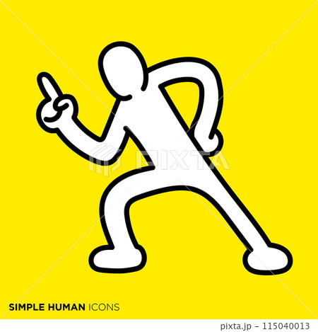 シンプルな人間のアイコンシリーズ, 得意げに説明する人 シンプルな人間のアイコンシリーズ, 得意げに説明する人 115040013