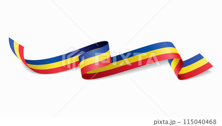 Romanian flag wavy abstract background. Vector illustration. 115040468