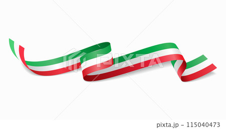 Italian flag wavy abstract background. Vector illustration. 115040473