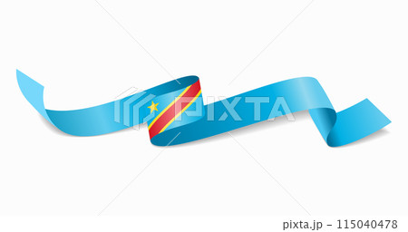 Congolese flag wavy abstract background. Vector illustration. 115040478