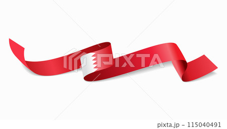 Bahraini flag wavy abstract background. Vector illustration. 115040491