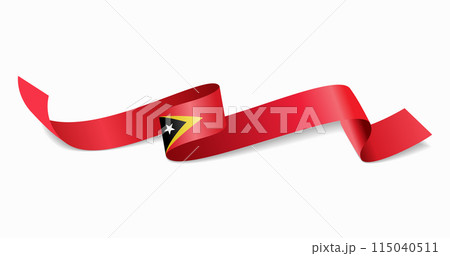 Timor-Leste flag wavy abstract background. Vector illustration. Timor-Leste flag wavy abstract background. Vector illustration. 115040511