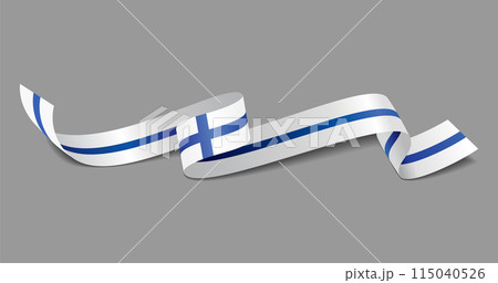 Finnish flag wavy abstract background. Vector illustration. 115040526