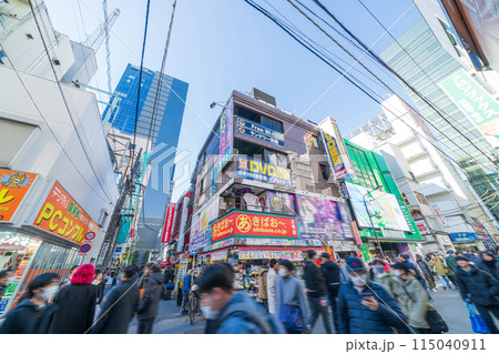 「東京都」秋葉原電気街の風景 歩行者天国 「東京都」秋葉原電気街の風景 歩行者天国 115040911