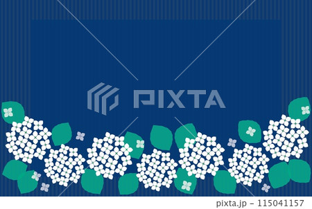 紫陽花　フレーム　紺色　ストライプ 115041157