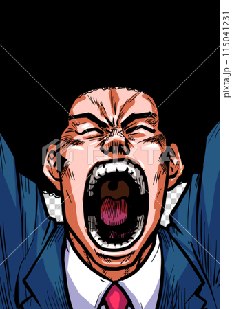 Illustration of a businessman cheering enthusiastically 115041231