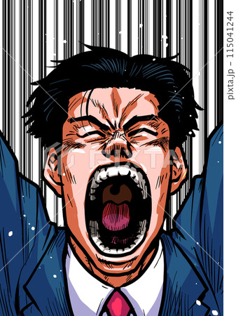 勢いよく万歳をするビジネスマンのイラスト 115041244
