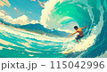 壮大な波に挑むサーファーの勇姿 壮大な波に挑むサーファーの勇姿 115042996