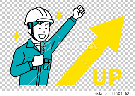 一名男工對拉伸箭頭和拳頭泵感到滿意 115043626