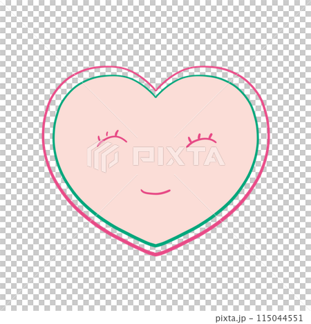 Hand-drawn hearts - pastel pink & vivid colors Hand-drawn hearts - pastel pink & vivid colors 115044551