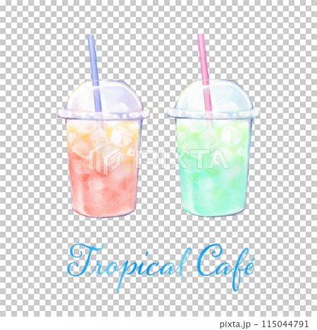 カラフルなトロピカルドリンクのイラスト 115044791