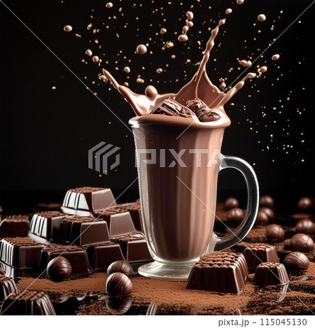 chocolate smoothie, blended drink, creamy beverage, cocoa flavor, sweet treat, dessert, chocolate milkshake, chocolatey goodness, indulgent, refreshing, rich and creamy, cocoa powder, chocolate syrup, chocolate smoothie, blended drink, creamy beverage, cocoa flavor, sweet treat, dessert, chocolate milkshake, chocolatey goodness, indulgent, refreshing, rich and creamy, cocoa powder, chocolate syrup, 115045130