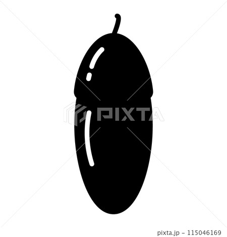 Acorn Stylized Silhouette Autumn seed in minimalism Logo Icon Sticker Cards or web design concept 115046169