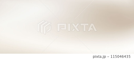 Smooth beige wave gradient background. Soft silk ecru liquid wallpaper. Grey color texture for banner, flyer, presentation, graphic design, leaflet. Abstract blurred wavy backdrop cover. Vector 115046435