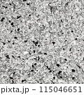 Black and white color stone mosaic floor. Old beautiful polished stone wall for background. 115046651