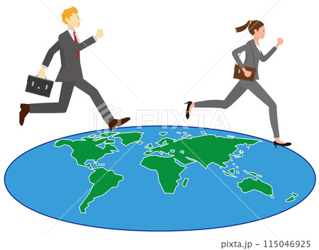 ビジネスマンが世界を飛び回り仕事をしている。 115046925