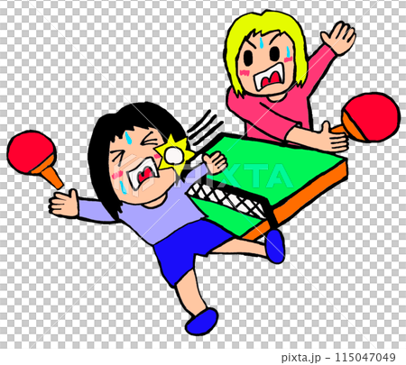 女子卓球の試合！スマッシュをうつ選手 115047049