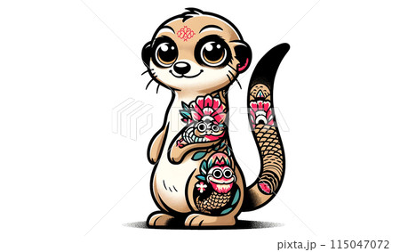 タトゥーの入ったミーアキャット タトゥーの入ったミーアキャット 115047072