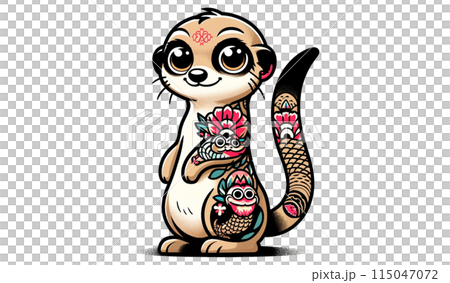 タトゥーの入ったミーアキャット タトゥーの入ったミーアキャット 115047072