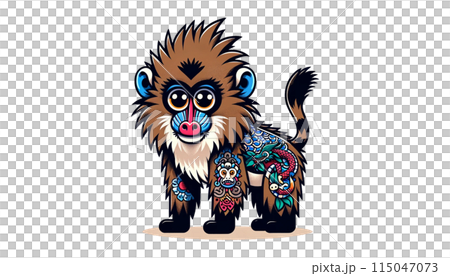 タトゥーの入ったマンドリル 115047073