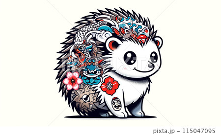 タトゥーの入ったハリネズミ 115047095