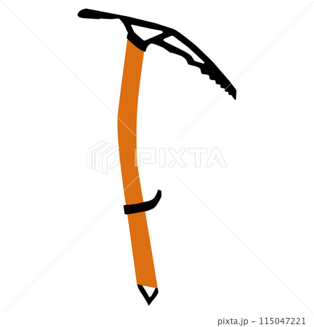 Mountain climbing ice tool icon. Snow axe icon. Ice axe symbol. flat style. Mountain climbing ice tool icon. Snow axe icon. Ice axe symbol. flat style. 115047221